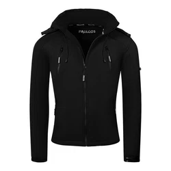PAULGOS Softshelljacke Herren Outdoor Funktionsjacke Schwarz/Lila/Grau