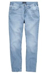 Men Plus Cargohose Jeans Denim Bauchfit Regular Fit 5-Pocket Hellblau/Blau