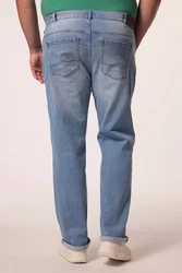 Men Plus Cargohose Jeans Denim Bauchfit Regular Fit 5-Pocket Hellblau/Blau