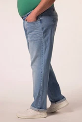 Men Plus Cargohose Jeans Denim Bauchfit Regular Fit 5-Pocket Hellblau/Blau