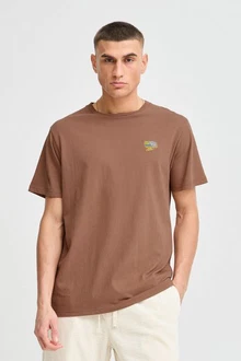 !Solid T-Shirt SDOWENS mit Print Braun/Khaki/Beige