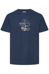!Solid T-Shirt SDODELL modisches Print Dunkelblau/Blau/Hellblau