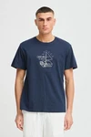 !Solid T-Shirt SDODELL modisches Print Dunkelblau/Blau/Hellblau