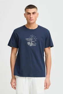 !Solid T-Shirt SDODELL modisches Print Dunkelblau/Blau/Hellblau