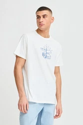!Solid T-Shirt SDODELL modisches Print Creme/Weiß/Hellblau/Blau
