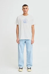 !Solid T-Shirt SDODELL modisches Print Creme/Weiß/Hellblau/Blau