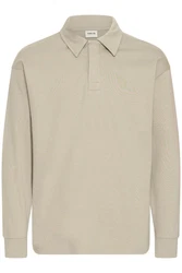 !Solid Longpullover SDORWELL Longsleeve mit Hemdkragen Khaki/Beige