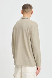 !Solid Longpullover SDORWELL Longsleeve mit Hemdkragen Khaki/Beige