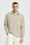!Solid Longpullover SDORWELL Longsleeve mit Hemdkragen Khaki/Beige