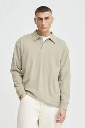 !Solid Longpullover SDORWELL Longsleeve mit Hemdkragen Khaki/Beige