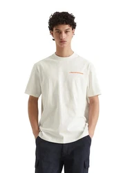 Marc O'Polo DENIM T-Shirt mit Ruckenprint Weiß/Khaki/Orange/Creme/Beige/Hellgrün