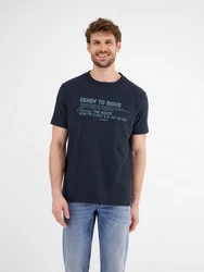 LERROS T-Shirt Strukturqualitt Dunkelblau/Rot