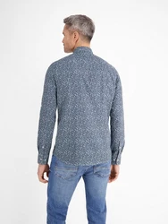 LERROS Langarmhemd mit Haifischkragen Blau/Hellblau/Dunkelblau