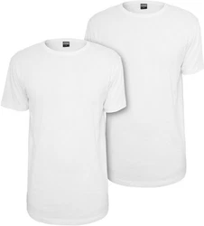 URBAN CLASSICS Rundhalsshirt Shaped Long Tee 2-Pack Weiß/Grau/Creme