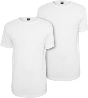 URBAN CLASSICS Rundhalsshirt Shaped Long Tee 2-Pack Weiß/Grau/Creme