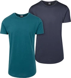 Rundhalsshirt Shaped Long Tee 2-Pack T-Shirt Herren