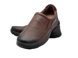 Nowaland Freizeit-Business-Slipper Mokassin Braun/Dunkelbraun/Beige