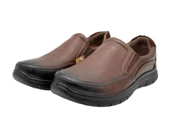 Nowaland Freizeit-Business-Slipper Mokassin Braun/Dunkelbraun/Beige