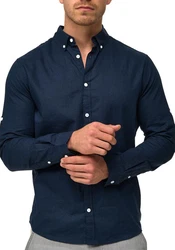 Indicode Langarmhemd INBrayden Dunkelblau/Blau