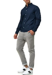 Indicode Langarmhemd INBrayden Dunkelblau/Blau