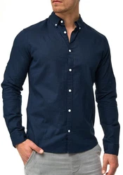 Indicode Langarmhemd INBrayden Dunkelblau/Blau