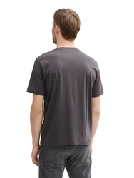 TOM TAILOR T-Shirt aus Baumwolle mit Logo-Print Grau/Dunkelgrau