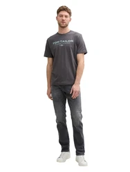 TOM TAILOR T-Shirt aus Baumwolle mit Logo-Print Grau/Dunkelgrau