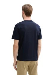 TOM TAILOR T-Shirt aus Baumwolle mit Logo-Print Dunkelblau/Hellblau/Gelb
