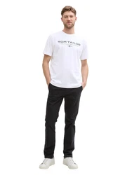 TOM TAILOR T-Shirt aus Baumwolle mit Logo-Print Gelb/Weiß/Grau/Dunkelblau