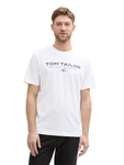 TOM TAILOR T-Shirt aus Baumwolle mit Logo-Print Gelb/Weiß/Grau/Dunkelblau