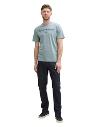 TOM TAILOR T-Shirt aus Baumwolle mit Logo-Print Blau/Grau/Hellblau/Grün/Türkis