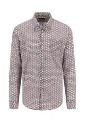 FYNCH-HATTON Langarmhemd Rot/Braun/Creme/Rosa