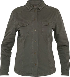 John Doe Motorradjacke Motoshirt XTM Damen Hemd Dunkelgrün/Khaki/Braun