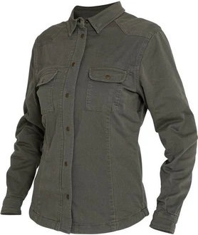 John Doe Motorradjacke Motoshirt XTM Damen Hemd Dunkelgrün/Khaki/Braun