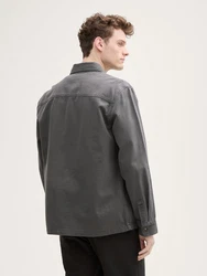 TOM TAILOR Twill Overshirt Dunkelgrau/Hellgrau/Grau