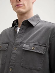 TOM TAILOR Twill Overshirt Dunkelgrau/Hellgrau/Grau