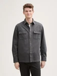 TOM TAILOR Twill Overshirt Dunkelgrau/Hellgrau/Grau