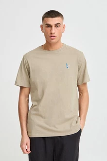 !Solid T-Shirt SDOWENS mit Print Khaki/Beige