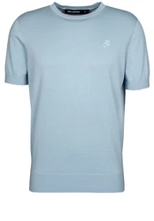 KARL LAGERFELD Strickpullover mit Logo-Stickerei (1) Hellblau/Blau