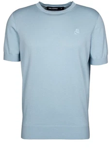 KARL LAGERFELD Strickpullover mit Logo-Stickerei (1) Hellblau/Blau