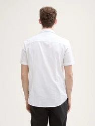 TOM TAILOR Kurzarmhemd Fitted Weiß/Creme