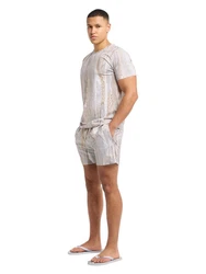 CARLO COLUCCI T-Shirt Egon Beige/Grau/Weiß