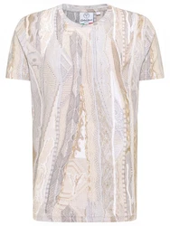 CARLO COLUCCI T-Shirt Egon Beige/Grau/Weiß