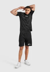 Smilodox T-Shirt Pereira Nachhaltig Schwarz/Gelb/Dunkelgrau