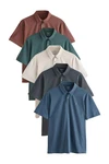 Next Poloshirt 5er-Pack Kurzarm-Poloshirts aus Jersey Hellblau/Grau/Blau Next Poloshirt 5er-Pack Kurzarm-Poloshirts aus Jersey Hellblau/Grau/Blau