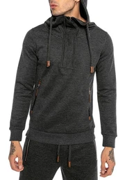 Hoodie mit hohem Kragen und Reiverschlusstaschen