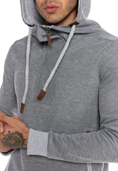 RedBridge Hoodie mit hohem Kragen und Reißverschlusstaschen Grau/Hellgrau