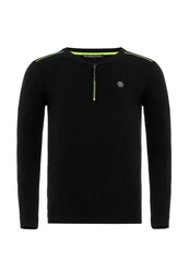RedBridge Langarmshirt Sportlicher Look Schwarz/Grün/Neonfarben