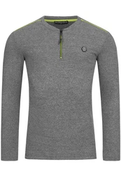 RedBridge Langarmshirt Sportlicher Look Grau/Dunkelgrau