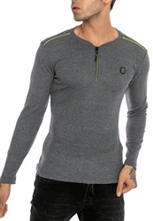 RedBridge Langarmshirt Sportlicher Look Grau/Dunkelgrau